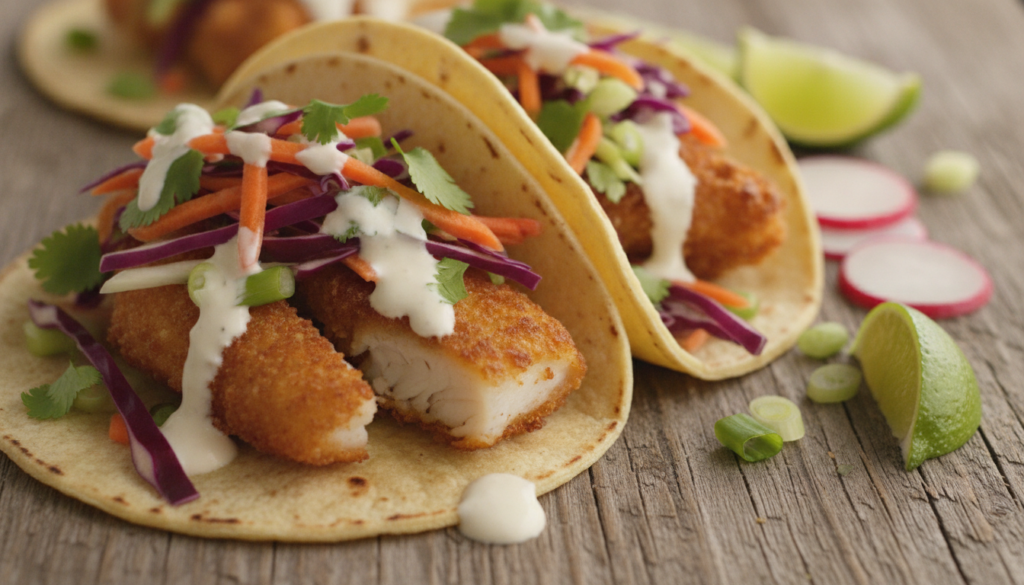 Crispy fish taco texture